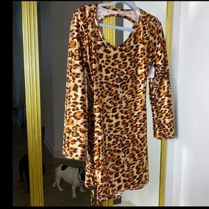 Cheetah silk min dress